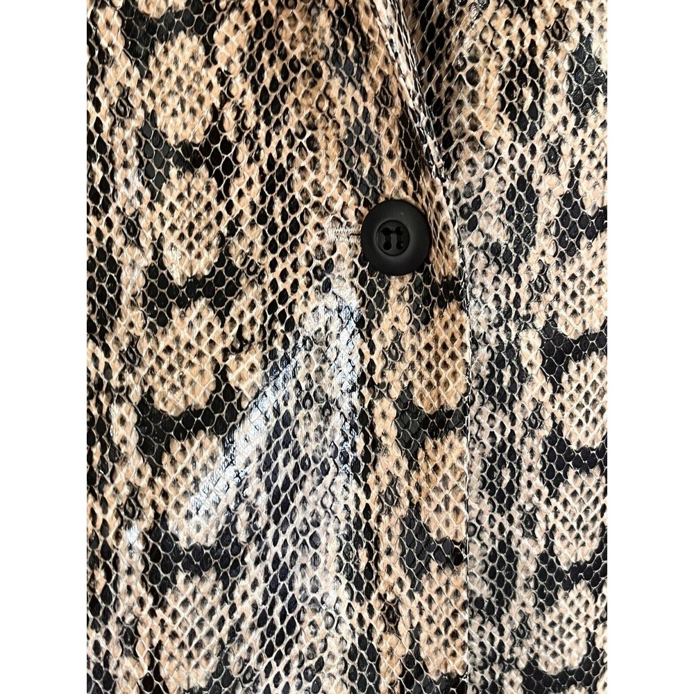 Danielle Bernstein Faux-Snakeskin Printed Blazer Jacket Beige Overflow XL - Picture 5 of 10